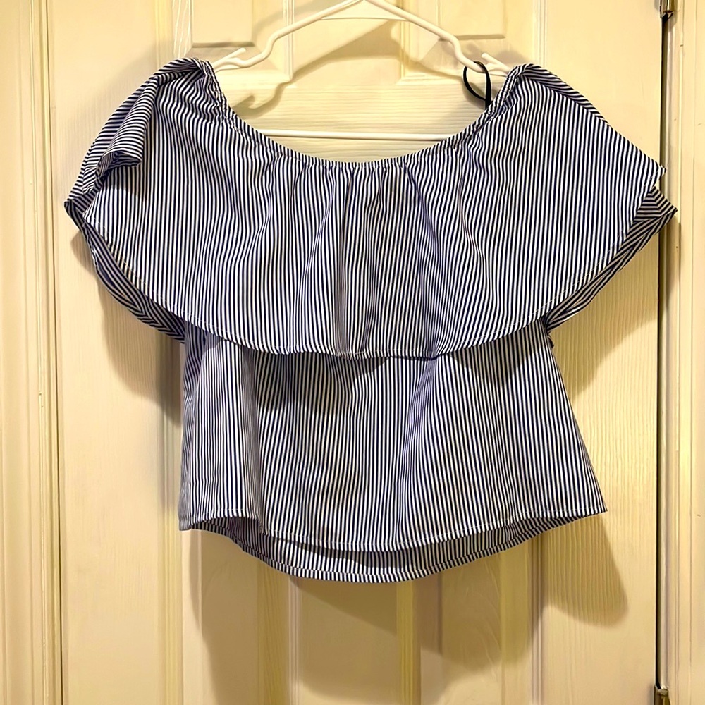 Strip Off Shoulder Top